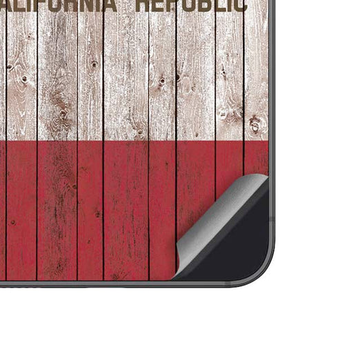 California Flag Dark Wood Galaxy A14 5G Skin